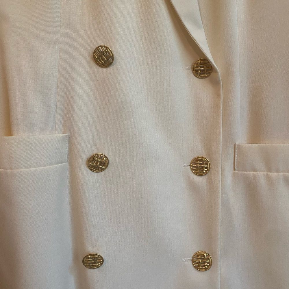 Vintage Liz Claiborne 100% wool ivory coat dress - size 6 - Picture 2 of 10